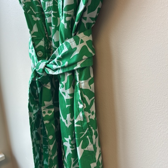 Free Assembly large Green Floral Dress belted waist - Picture 3 of 7